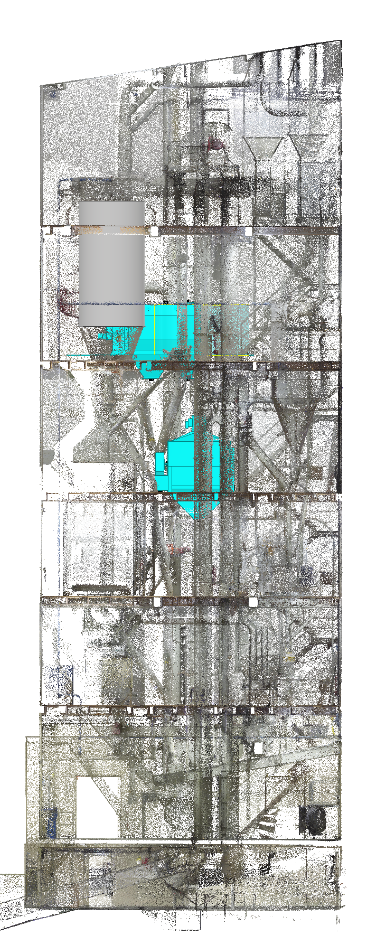 Trogkettenförderer über Silos